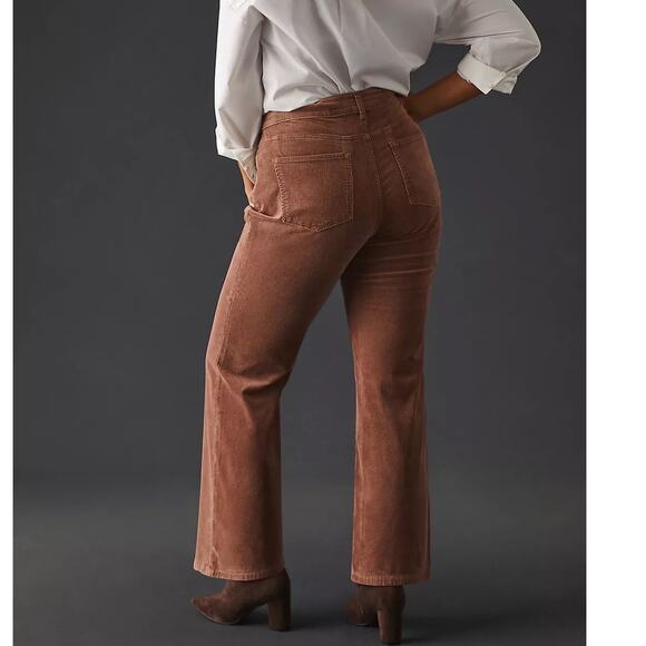 Pilcro Women’s 18W  40 x 27 Corduroy Pant Yaya Mid Rise Crop Flare Taupe Brown - Picture 2 of 16